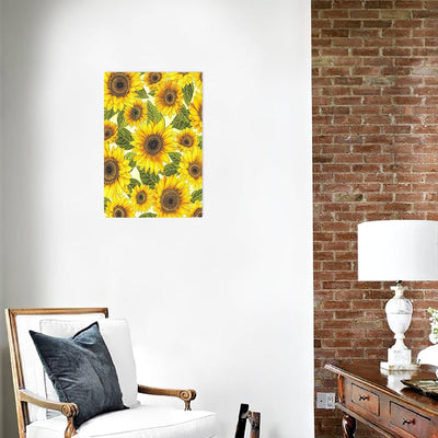 BigProStore Sunflower Canvas Design Watercolor Sunny Flower Wall Art And Decor Canvas / 12" x 18" Canvas