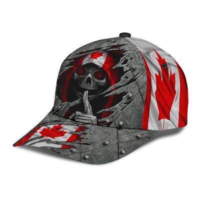 BigProStore Skull Baseball Cap Skull Canada Flag Design Classic Men Women Classic Hat Baseball Cap