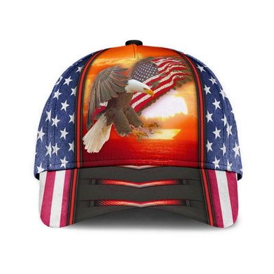 BigProStore American Pride Eagle Baseball Cap Sunset Eagle And US Flag Design Men Women Classic Hat Baseball Cap