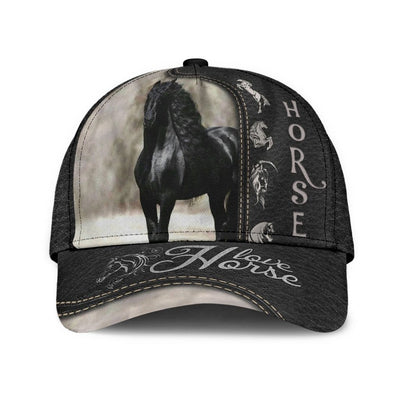 BigProStore Horse Baseball Cap Horse Love Black Horse Design Men Women Classic Hat Baseball Cap