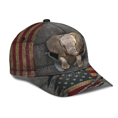BigProStore Elephant Baseball Cap Elephant American Flag Design Men Women Classic Hat Baseball Cap