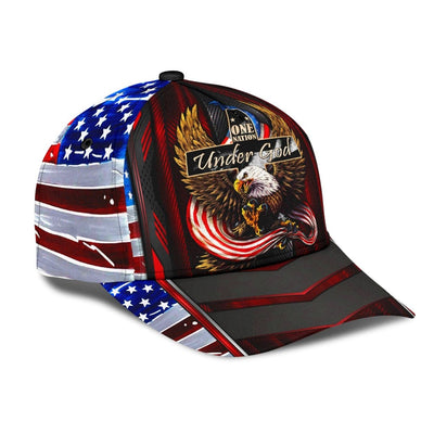 BigProStore American Pride Eagle Baseball Cap One Nation Under God USA Eagle Flag Design Men Women Classic Hat Baseball Cap