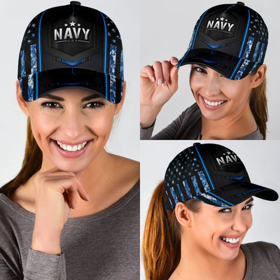 BigProStore US Navy Baseball Cap Navy USA Blue Camo American Flag Design Men Women Classic Hat Baseball Cap