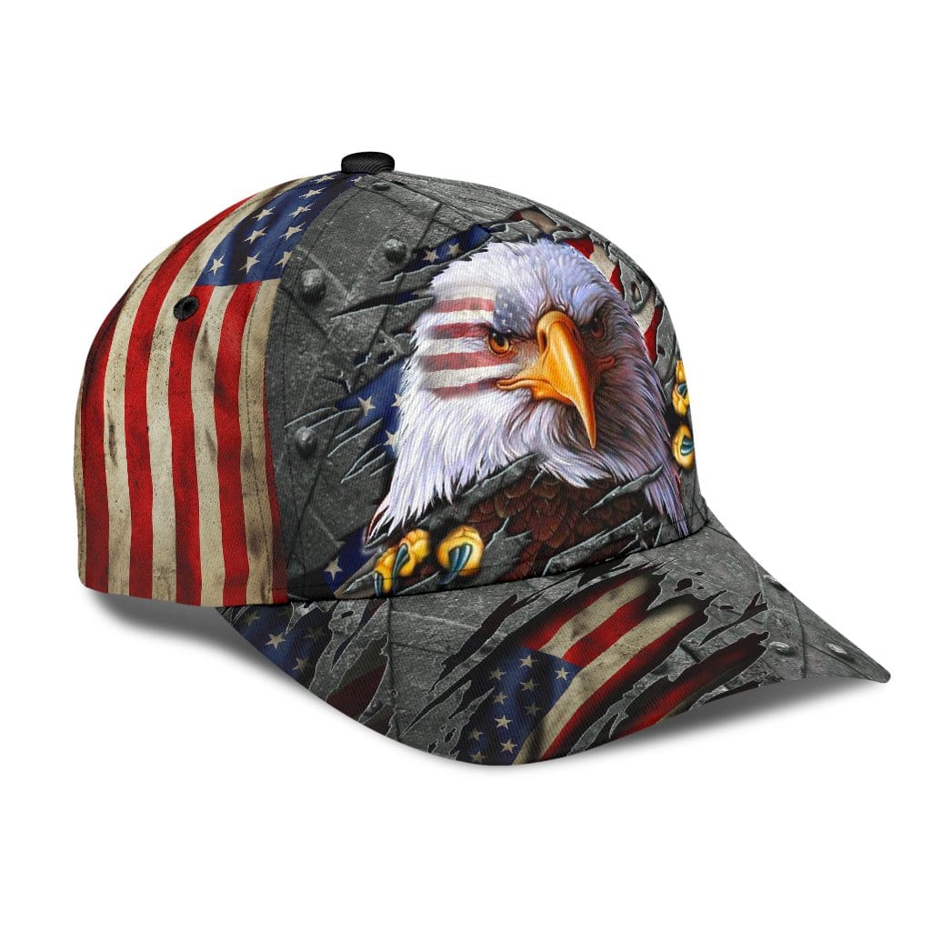  Bald Eagle American Flag Snapback Hat Cap Black : Clothing,  Shoes & Jewelry