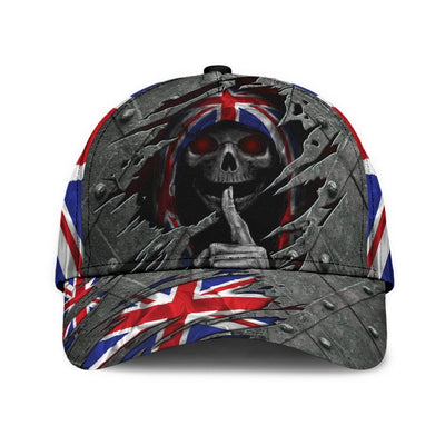 BigProStore Skull Baseball Cap Skull England Flag Design Classic Men Women Classic Hat Baseball Cap