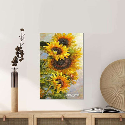 BigProStore Vintage Sunflower Canvass Wild Sunflower Inspired Living Room Canvas / 16" x 24" Canvas
