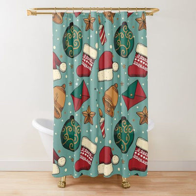 BigProStore Christmas Holiday Bathroom Decor Winter Holiday Polyester Shower Curtain Waterproof Bathroom Decor 3 Sizes Christmas Shower Curtain / Small (165x180cm | 65x72in) Christmas Shower Curtain