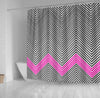 BigProStore Bathroom Curtain X27Pink Zigzagx27 Shower Curtain Bathroom Decor Ideas Herringbone Shower Curtain / Small (165x180cm | 65x72in) Herringbone Shower Curtain